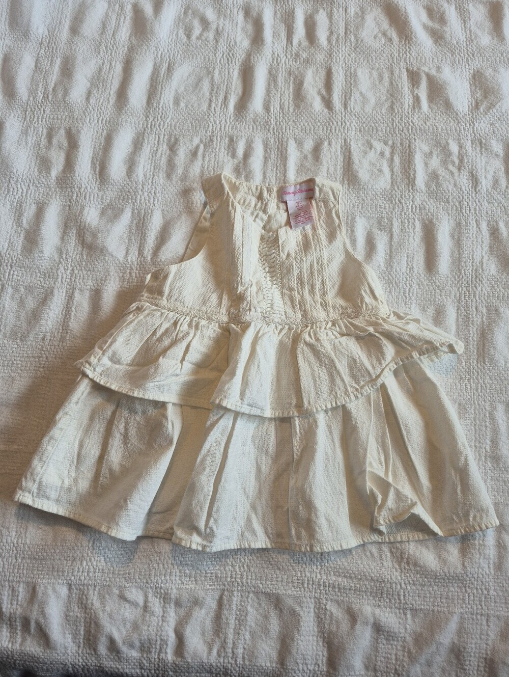 Tommy Bahama girls size 4T sleeveless 2 tiered top tunic rose buttons VGUC